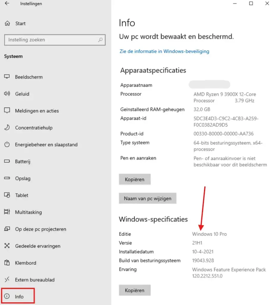 Windows 10 naar Windows 11 - Controlereer huidige versie